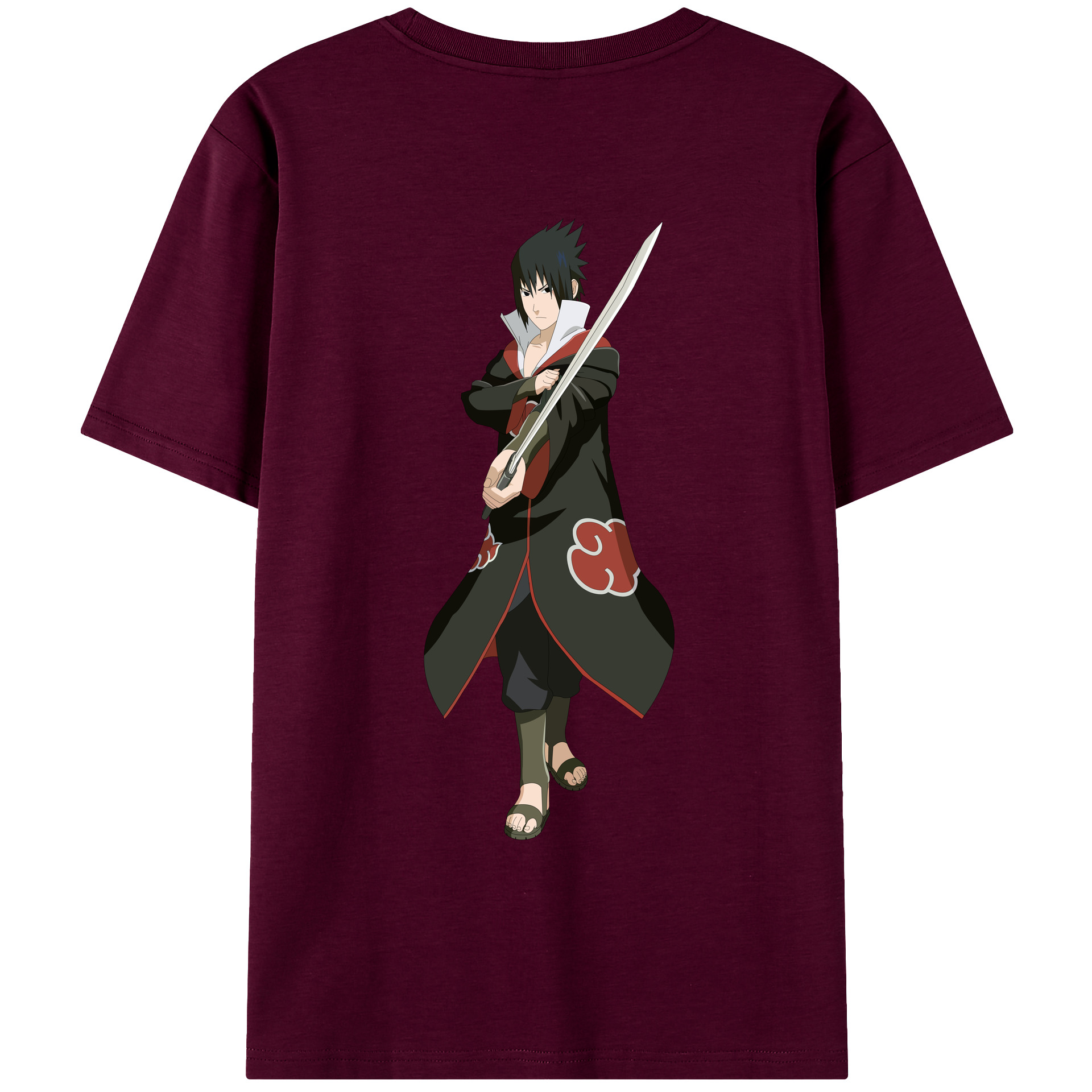 （画像用） NARUTO -ナルト- うちは サスケ Uchiha Sasuke レディース半袖Tシャツ(バックプリント)